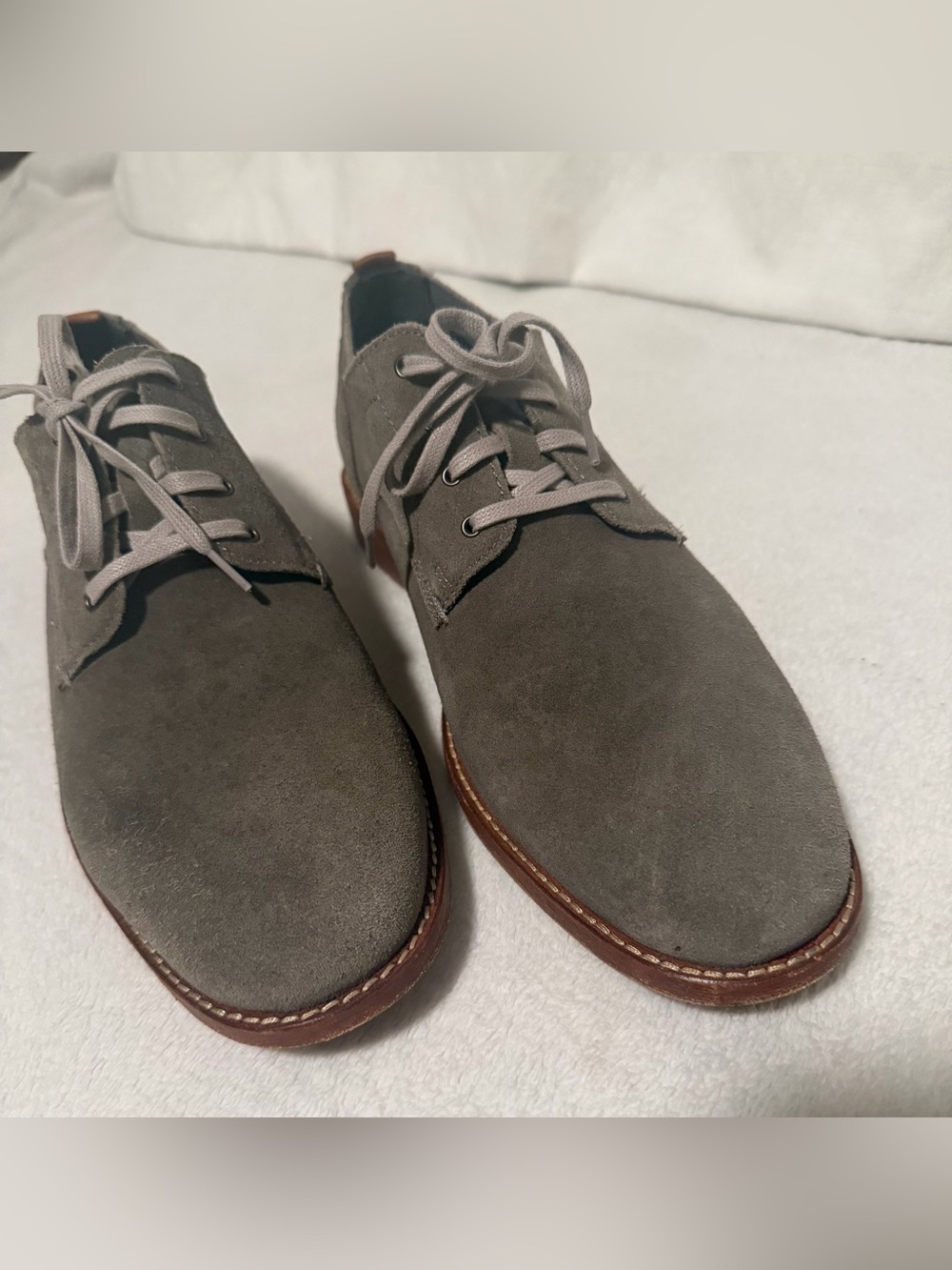 Cole Haan Men's Suede Feathercraft Grand Gray with Brown Sole